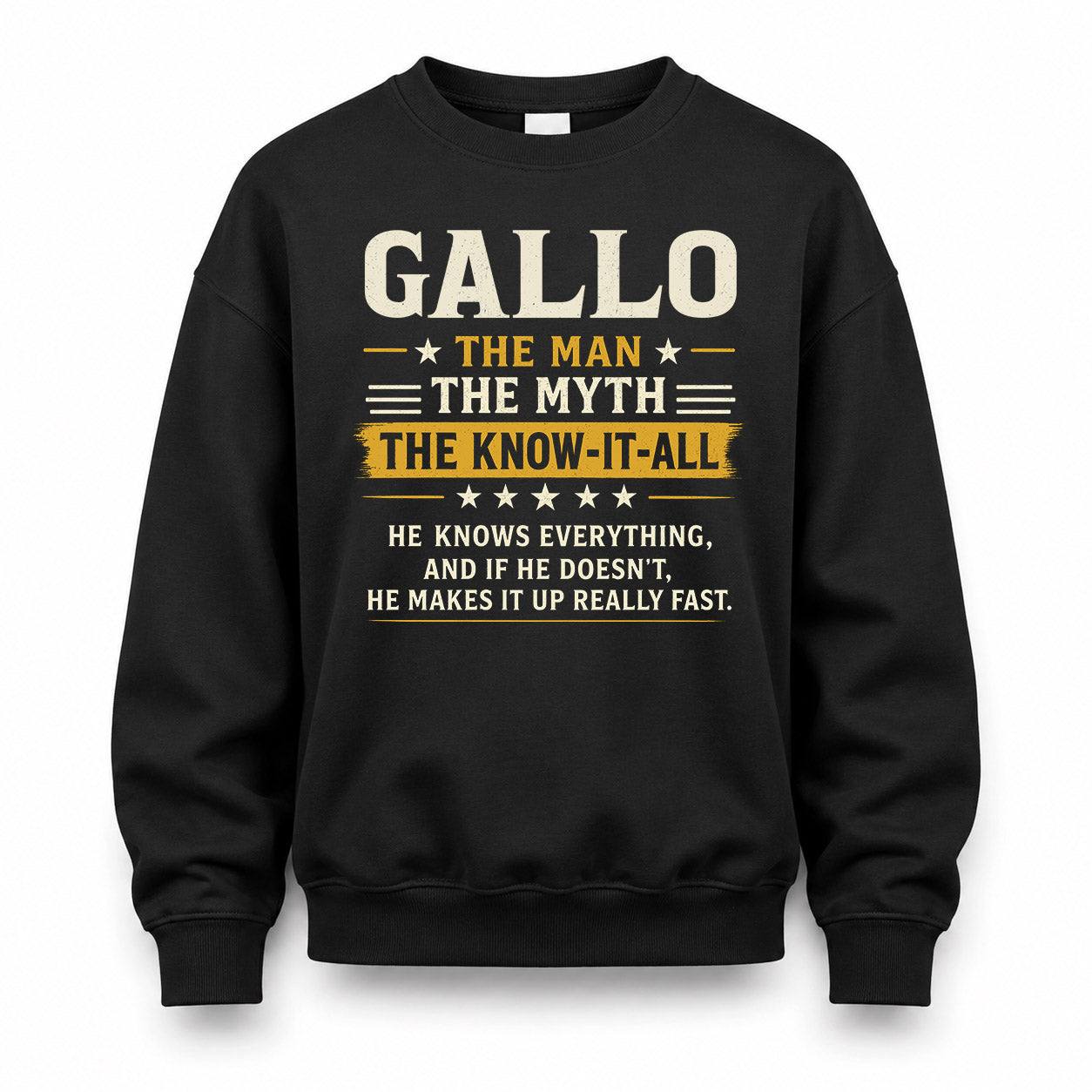 GALLO TM90-K04-125 - NAME Legendary Know-It-All Personalized Funny Shirt