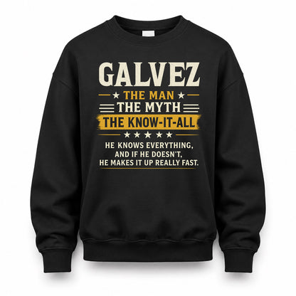 GALVEZ TM90-K04-125 - NAME Legendary Know-It-All Personalized Funny Shirt