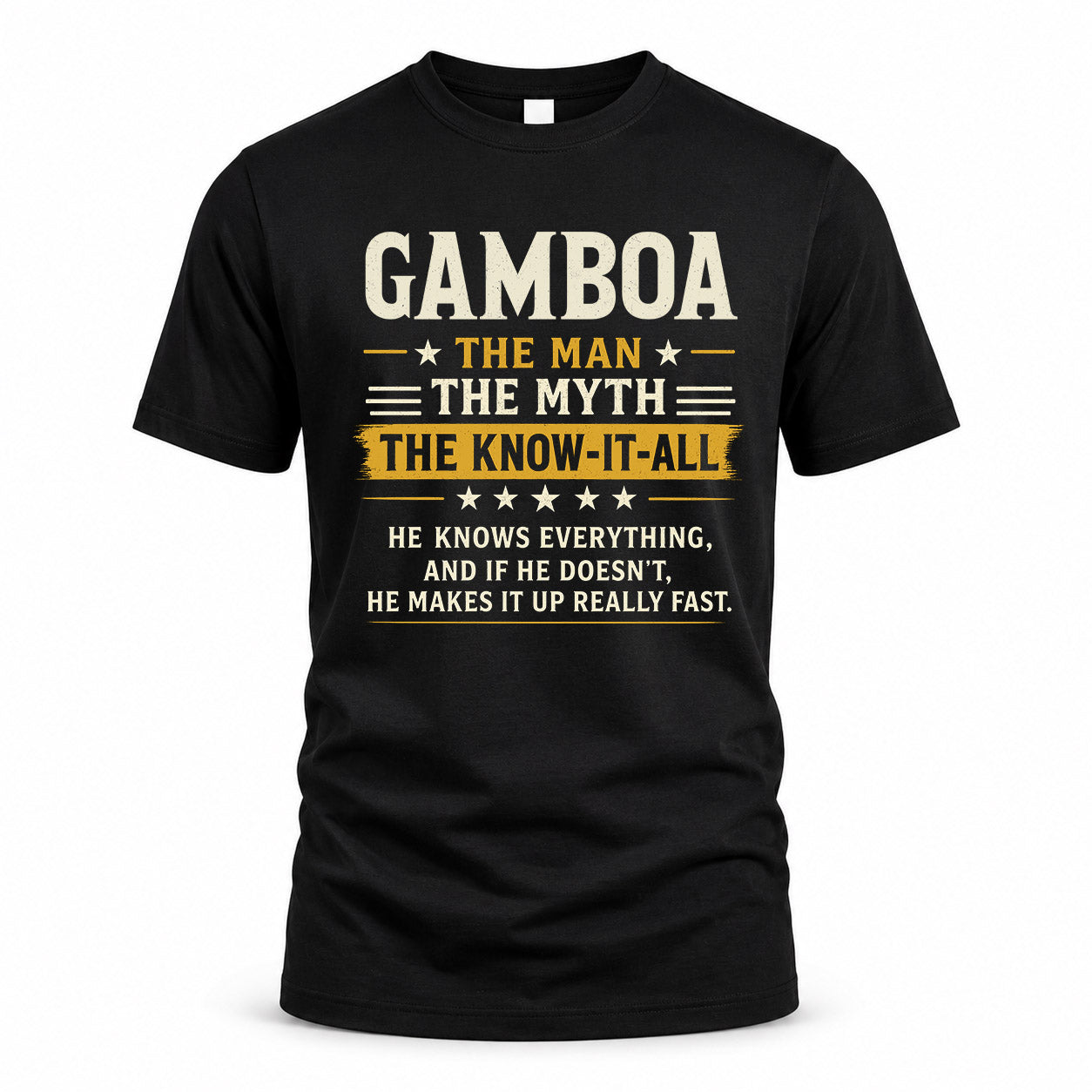 GAMBOA TM90-K04-125 - NAME Legendary Know-It-All Personalized Funny Shirt