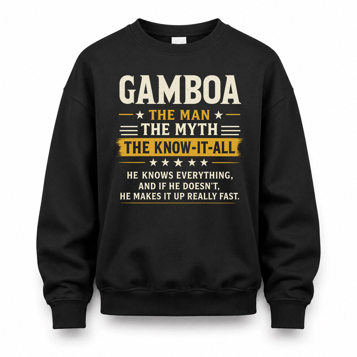 GAMBOA TM90-K04-125 - NAME Legendary Know-It-All Personalized Funny Shirt