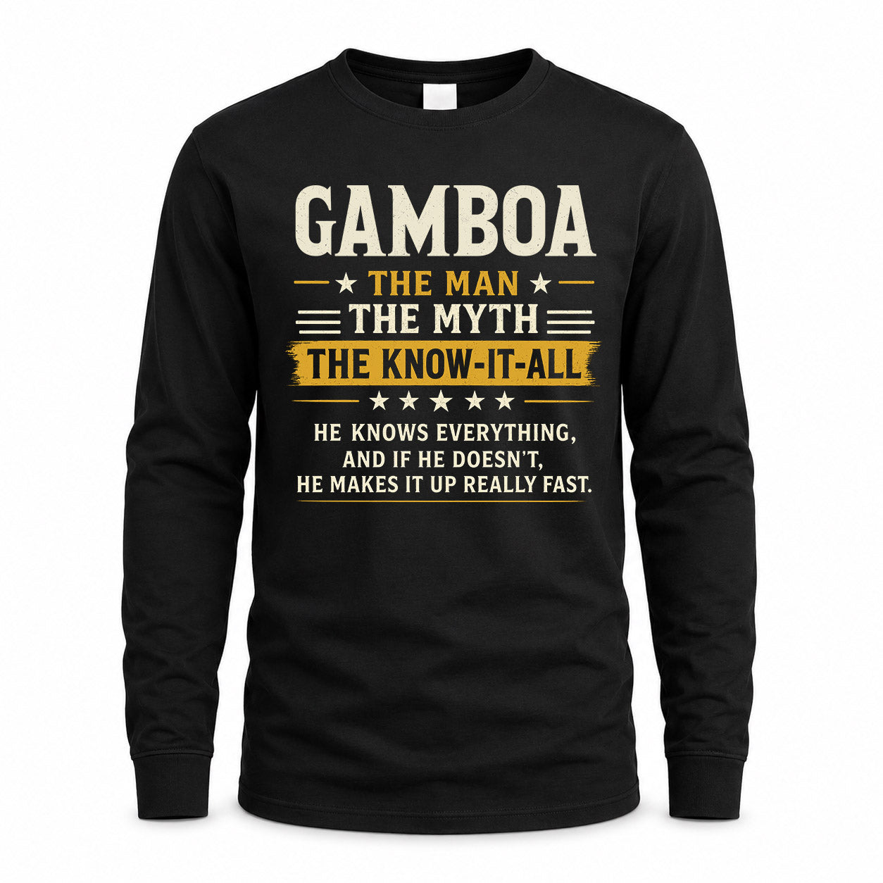 GAMBOA TM90-K04-125 - NAME Legendary Know-It-All Personalized Funny Shirt