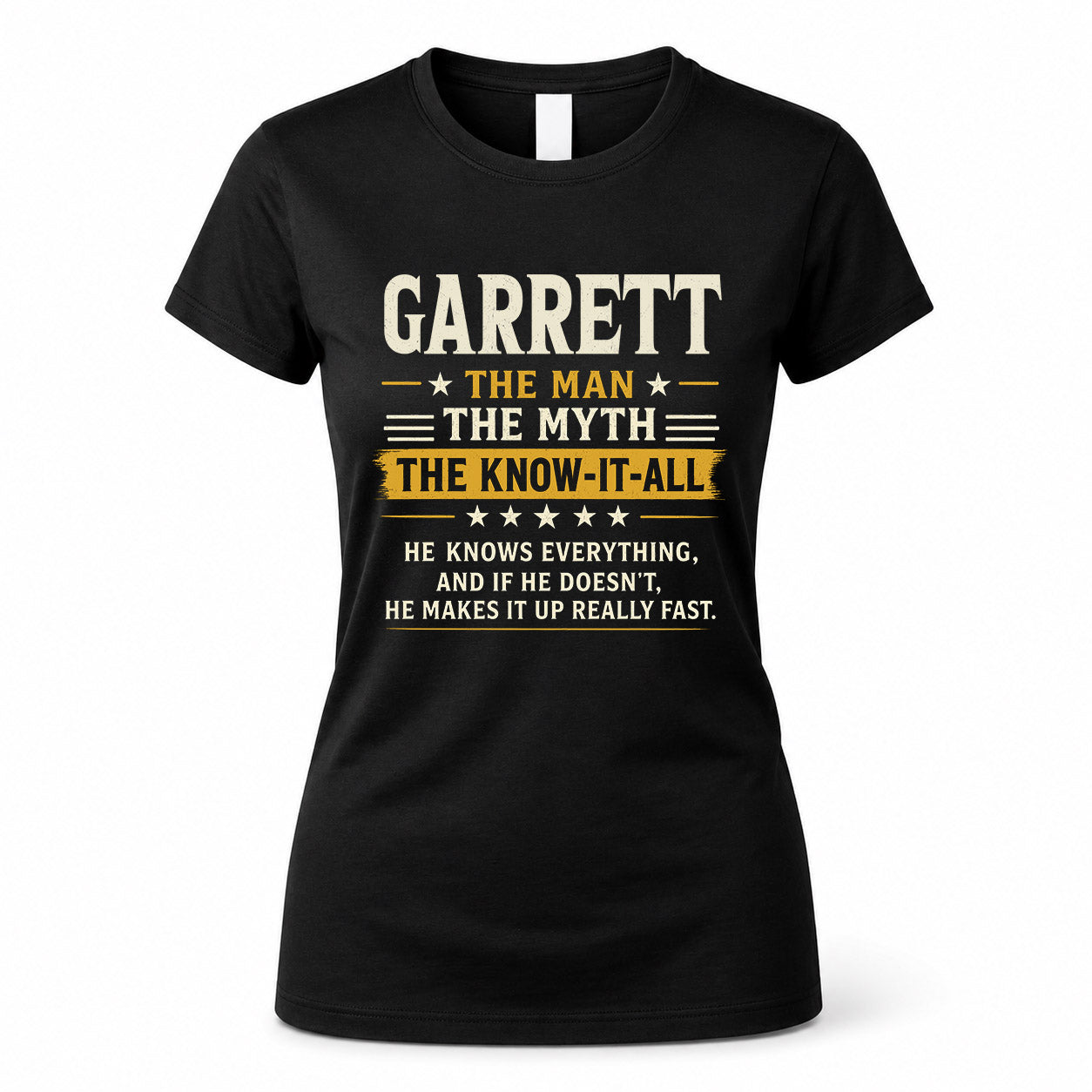 GARRETT TM90-K04-125 - NAME Legendary Know-It-All Personalized Funny Shirt