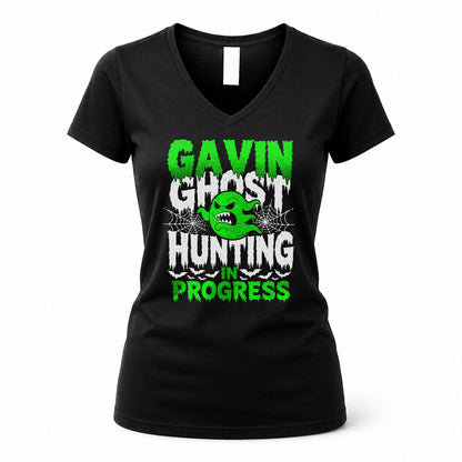 GAVIN HW22-K06-109 - NAME Ghost Hunting In Progress Personalized Halloween Shirt