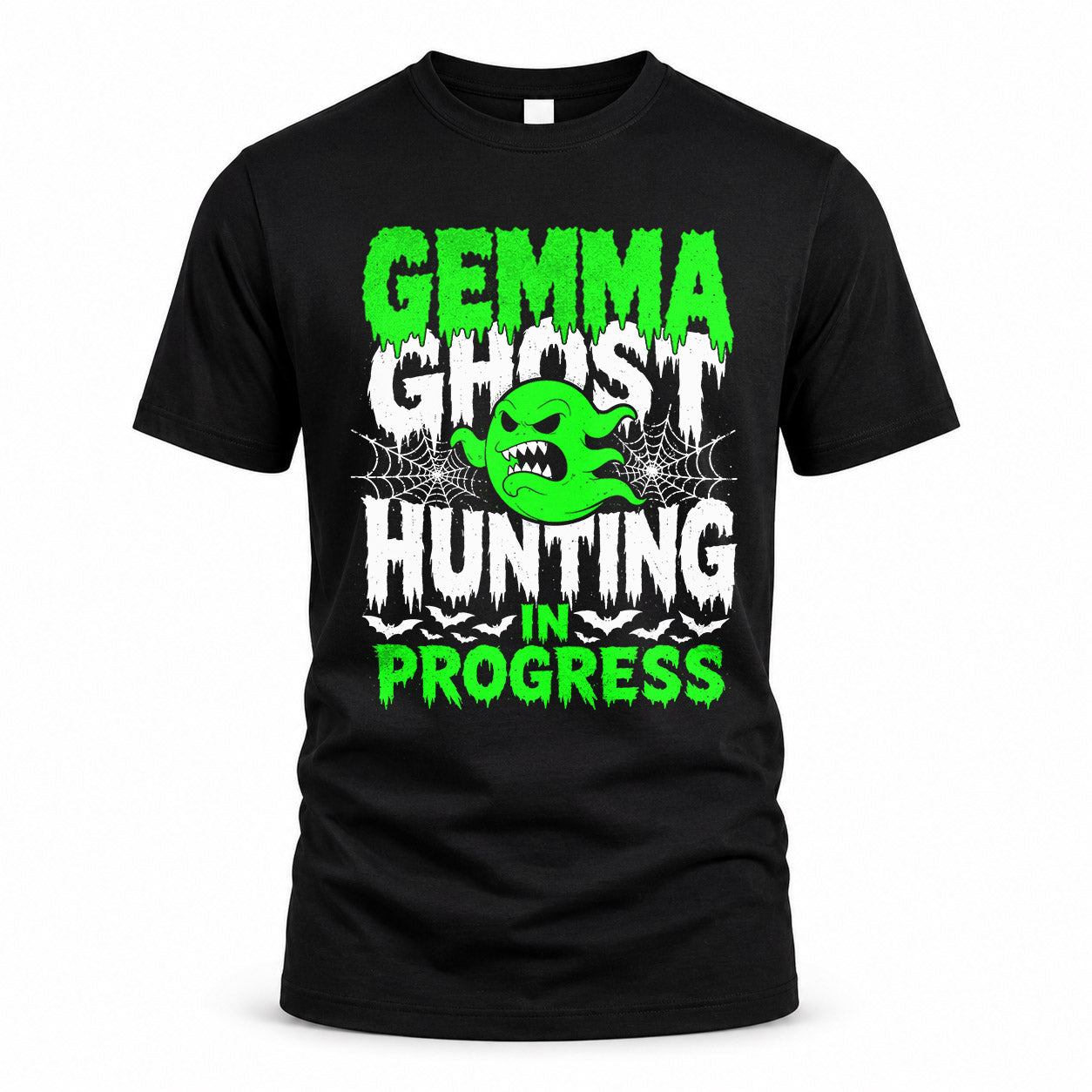 GEMMA HW22-K06-109 - NAME Ghost Hunting In Progress Personalized Halloween Shirt