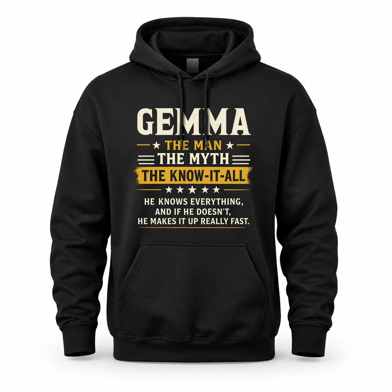 GEMMA TM90-K04-125 - NAME Legendary Know-It-All Personalized Funny Shirt