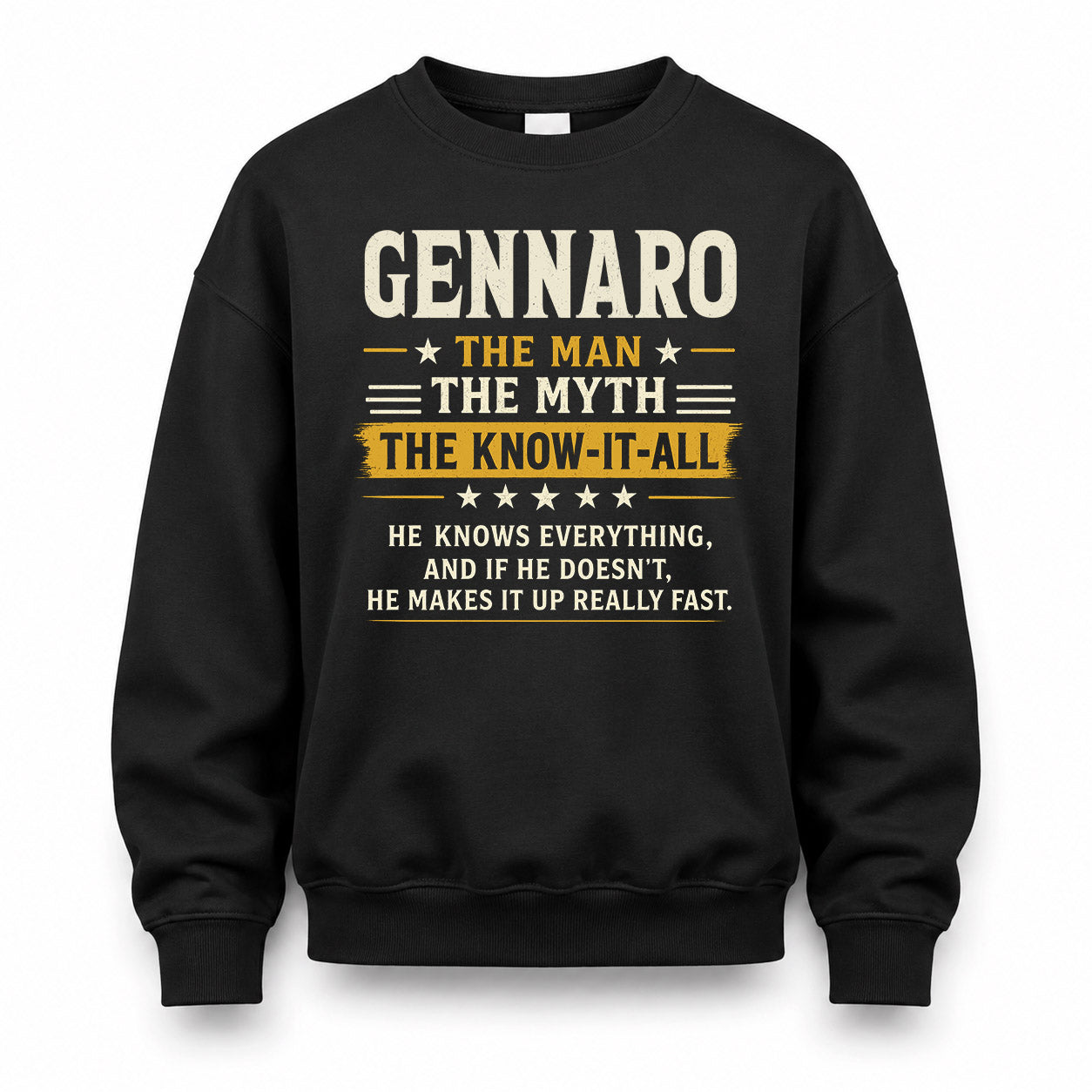 GENNARO TM90-K04-125 - NAME Legendary Know-It-All Personalized Funny Shirt