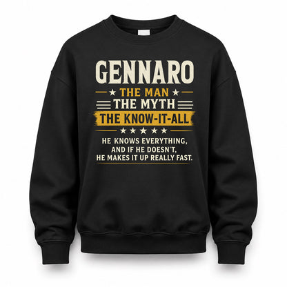 GENNARO TM90-K04-125 - NAME Legendary Know-It-All Personalized Funny Shirt