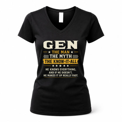 GEN TM90-K04-125 - NAME Legendary Know-It-All Personalized Funny Shirt