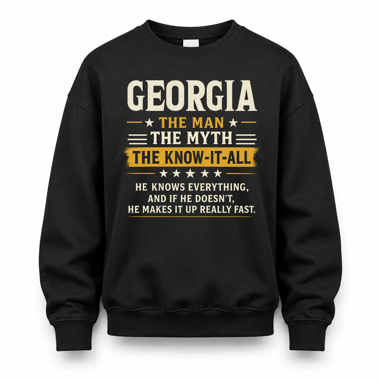 GEORGIA TM90-K04-125 - NAME Legendary Know-It-All Personalized Funny Shirt