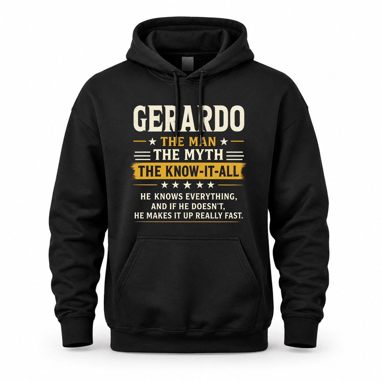 GERARDO TM90-K04-125 - NAME Legendary Know-It-All Personalized Funny Shirt