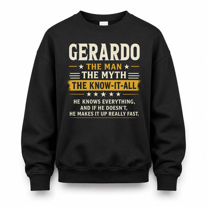 GERARDO TM90-K04-125 - NAME Legendary Know-It-All Personalized Funny Shirt