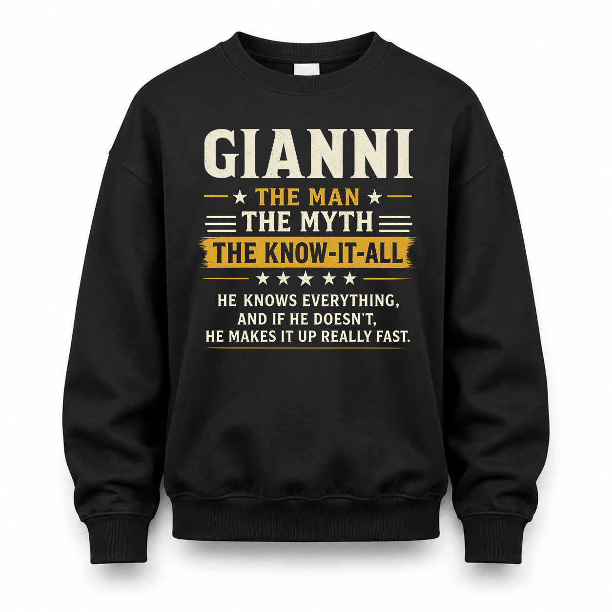 GIANNI TM90-K04-125 - NAME Legendary Know-It-All Personalized Funny Shirt