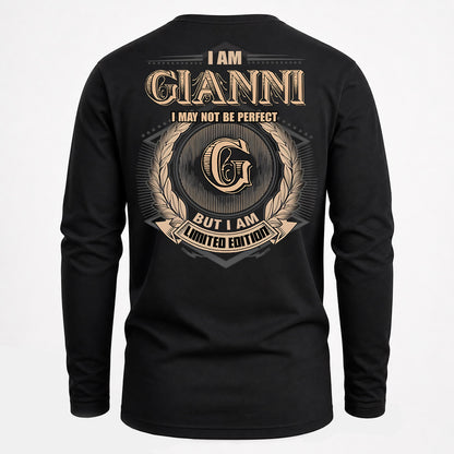 GIANNI PH55-T25-Personalized Name Quote Apparel “I Am NAME May Not Be Perfect But I Am Limited Edition”