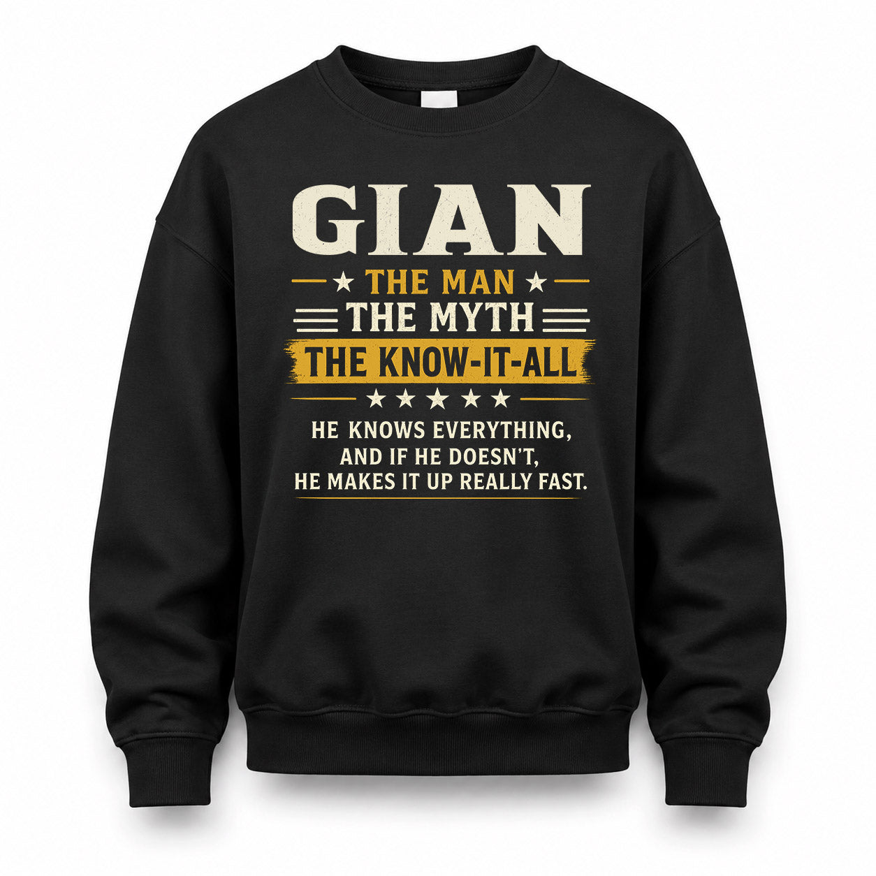 GIAN TM90-K04-125 - NAME Legendary Know-It-All Personalized Funny Shirt