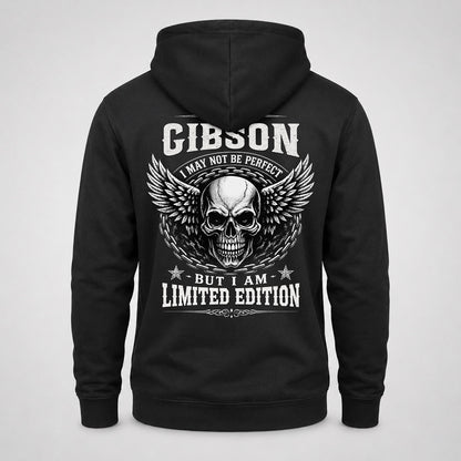 GIBSON P01-K24-229 – Personalized Skull Graphic Apparel “I Am NAME I May Not Be Perfect But I Am Limited Edition”