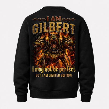 GILBERT MP88-F2-168–Personalized Bold Quote Apparel “I Am NAME I May Not Be Perfect But I Am Limited Edition