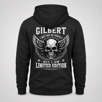 GILBERT P01-K24-229 – Personalized Skull Graphic Apparel “I Am NAME I May Not Be Perfect But I Am Limited Edition”