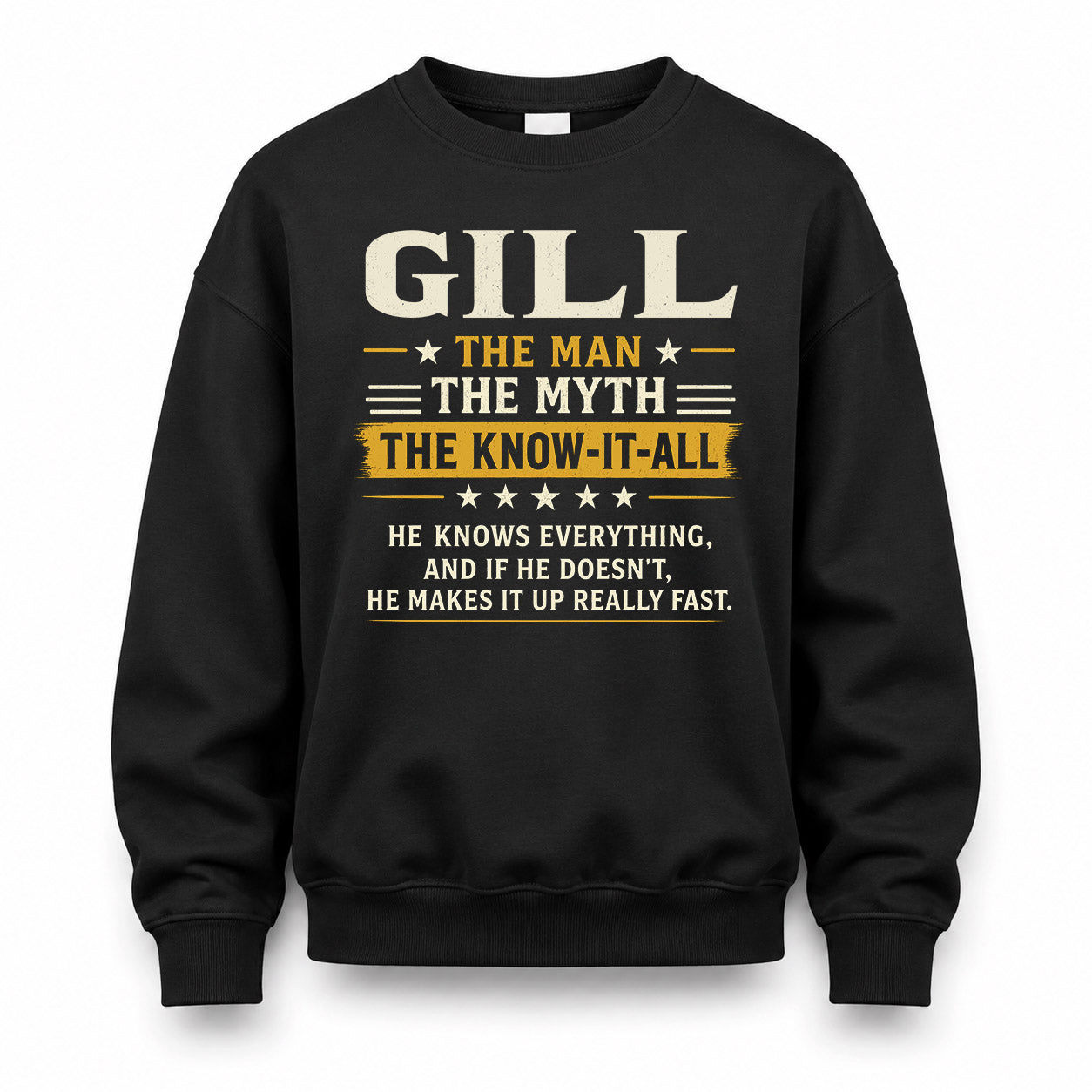 GILL TM90-K04-125 - NAME Legendary Know-It-All Personalized Funny Shirt
