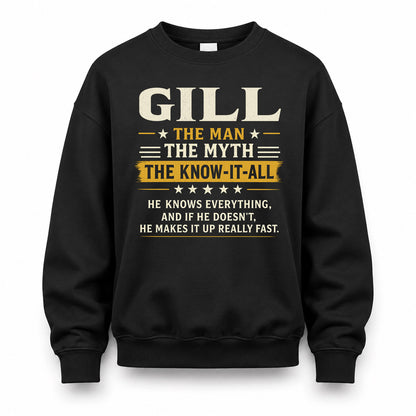 GILL TM90-K04-125 - NAME Legendary Know-It-All Personalized Funny Shirt