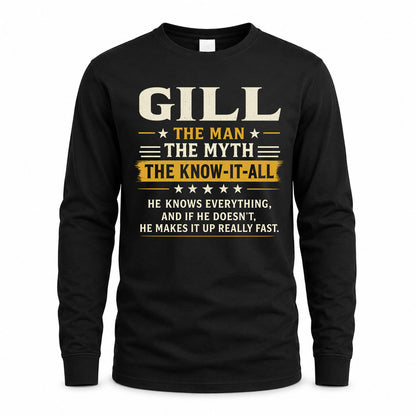 GILL TM90-K04-125 - NAME Legendary Know-It-All Personalized Funny Shirt