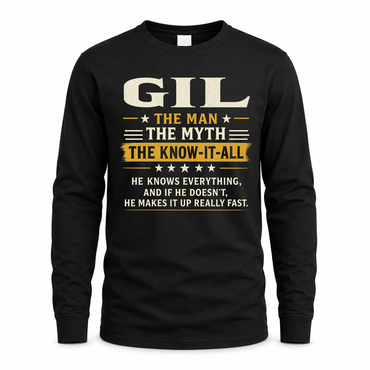GIL TM90-K04-125 - NAME Legendary Know-It-All Personalized Funny Shirt