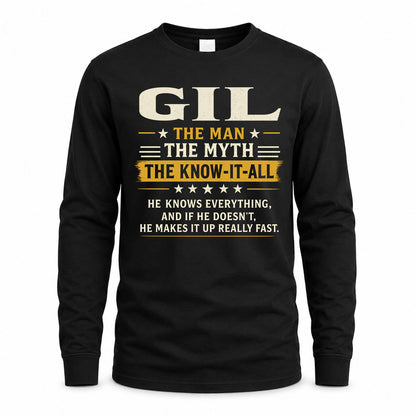 GIL TM90-K04-125 - NAME Legendary Know-It-All Personalized Funny Shirt