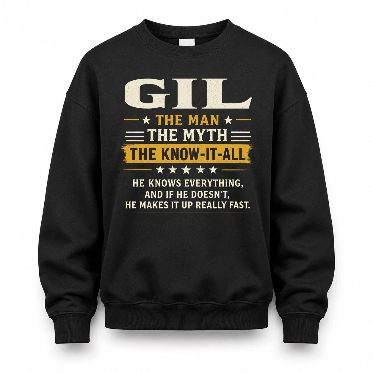 GIL TM90-K04-125 - NAME Legendary Know-It-All Personalized Funny Shirt