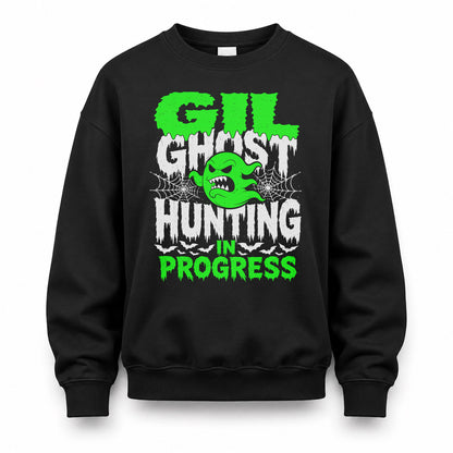 GIL HW22-K06-109 - NAME Ghost Hunting In Progress Personalized Halloween Shirt