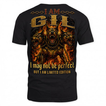 GIL MP88-F2-168–Personalized Bold Quote Apparel “I Am NAME I May Not Be Perfect But I Am Limited Edition
