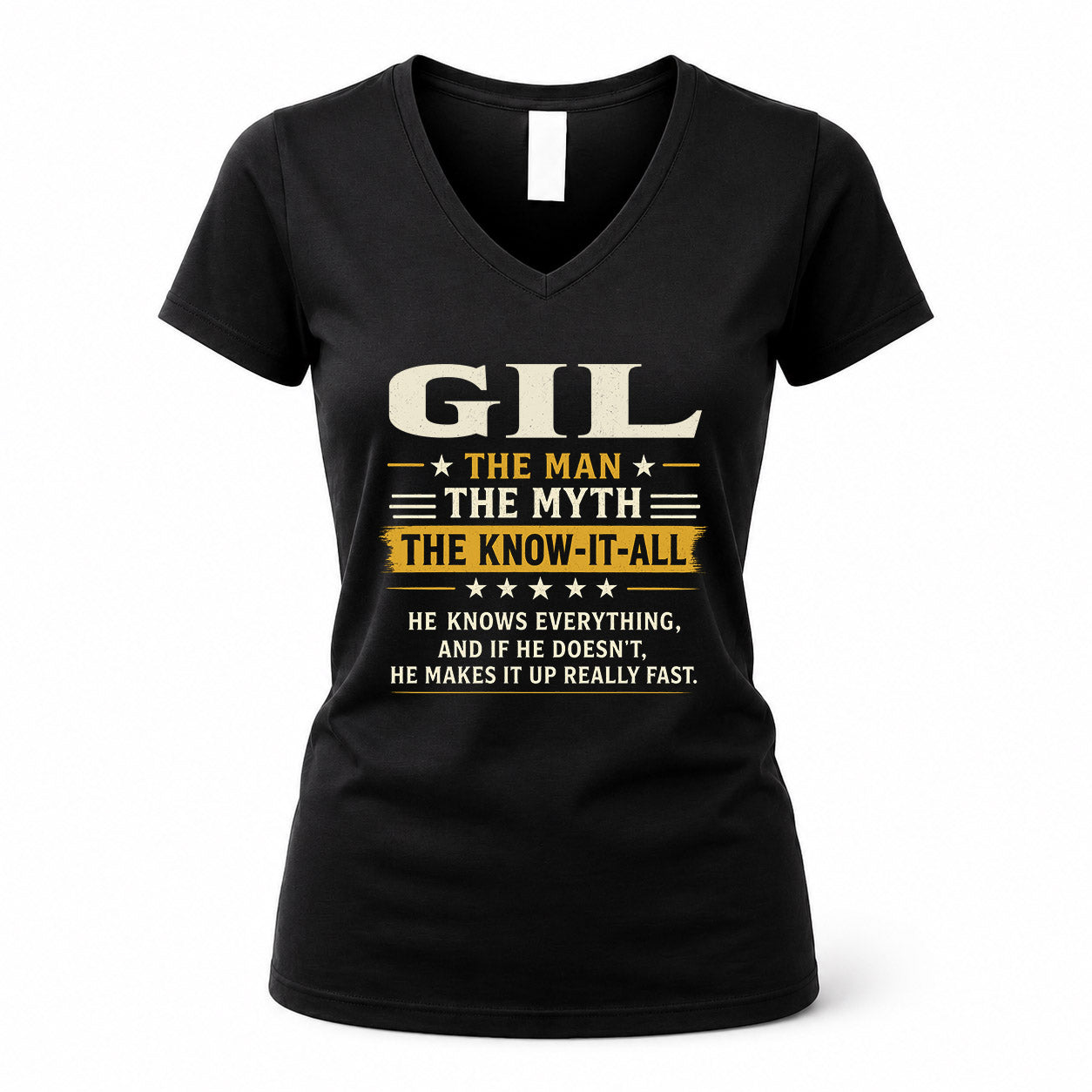 GIL TM90-K04-125 - NAME Legendary Know-It-All Personalized Funny Shirt