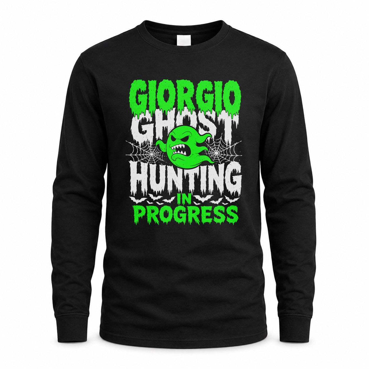 GIORGIO HW22-K06-109 - NAME Ghost Hunting In Progress Personalized Halloween Shirt