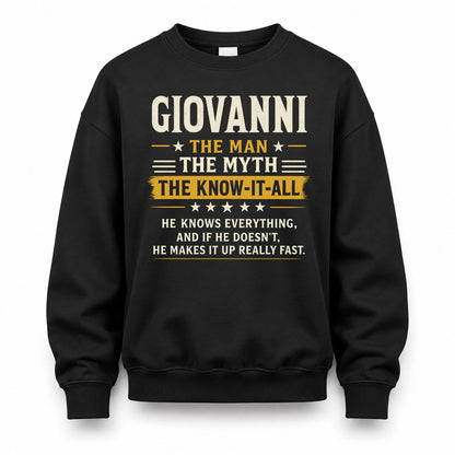 GIOVANNI TM90-K04-125 - NAME Legendary Know-It-All Personalized Funny Shirt