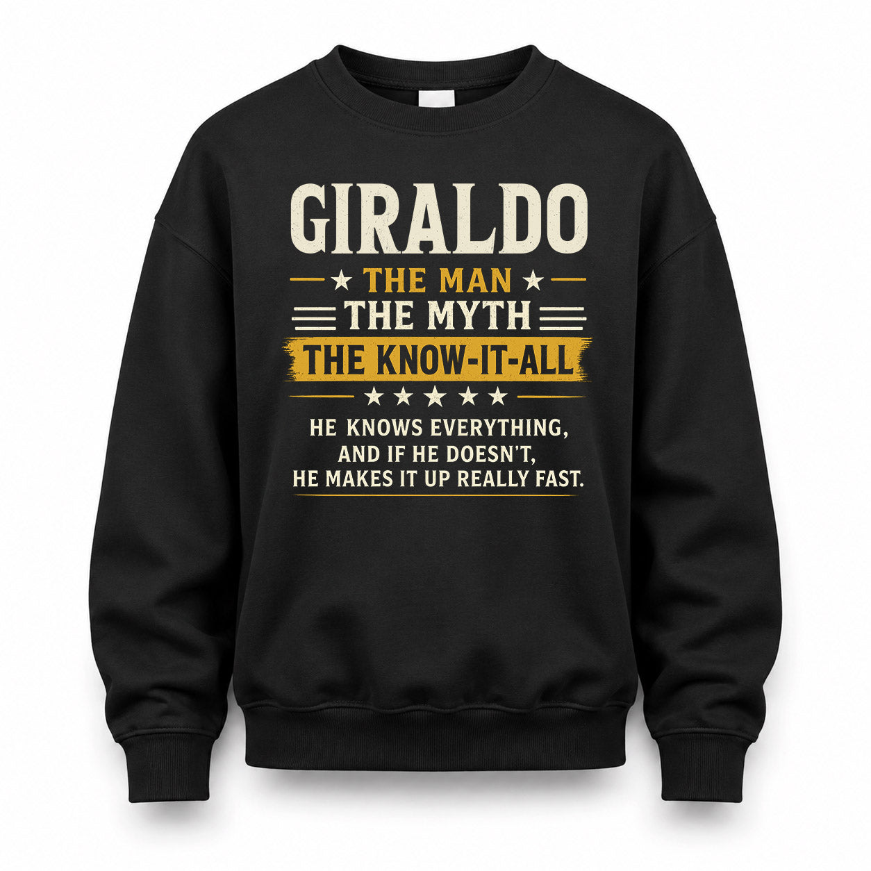 GIRALDO TM90-K04-125 - NAME Legendary Know-It-All Personalized Funny Shirt