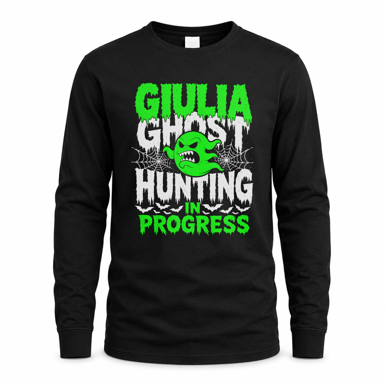 GIULIA HW22-K06-109 - NAME Ghost Hunting In Progress Personalized Halloween Shirt