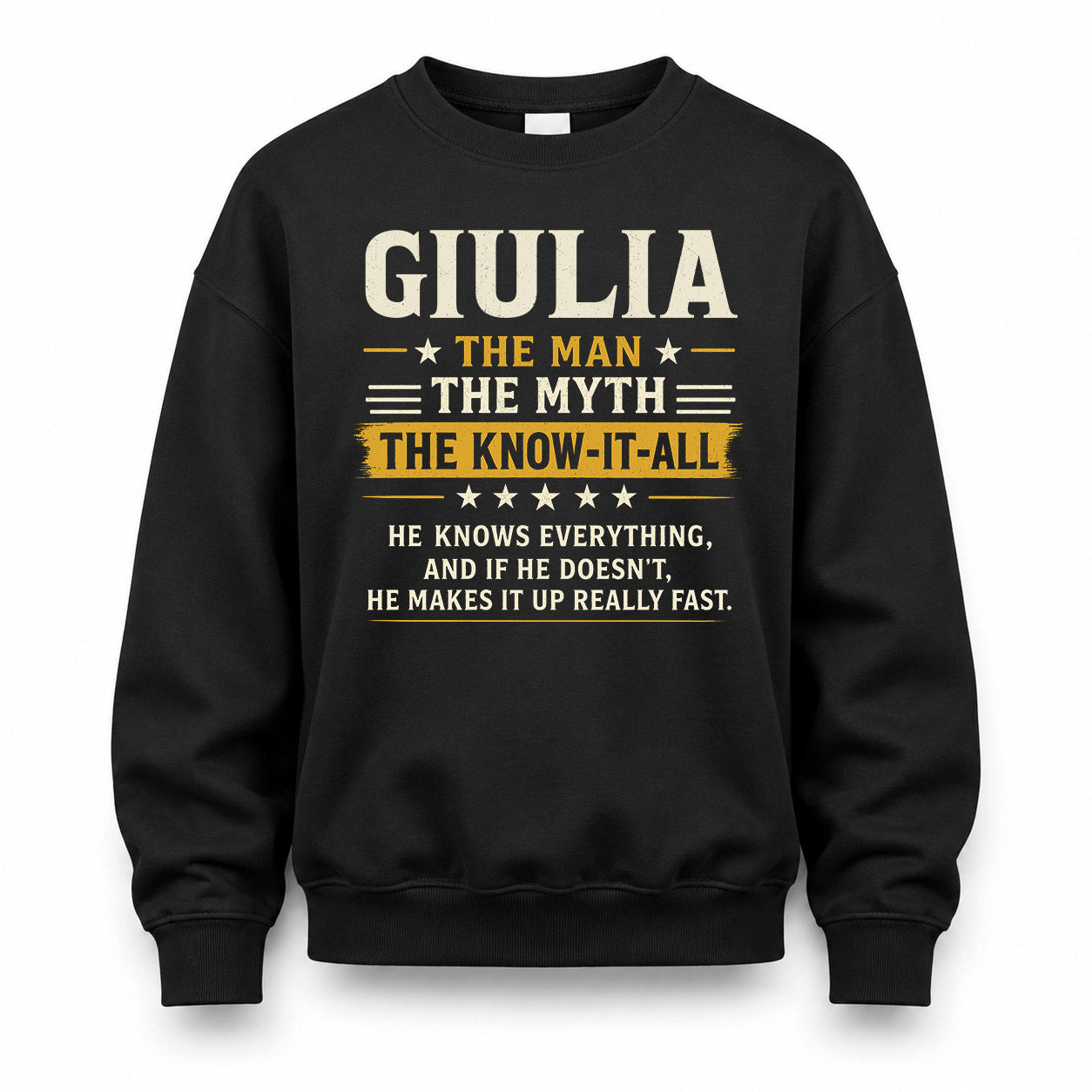 GIULIA TM90-K04-125 - NAME Legendary Know-It-All Personalized Funny Shirt