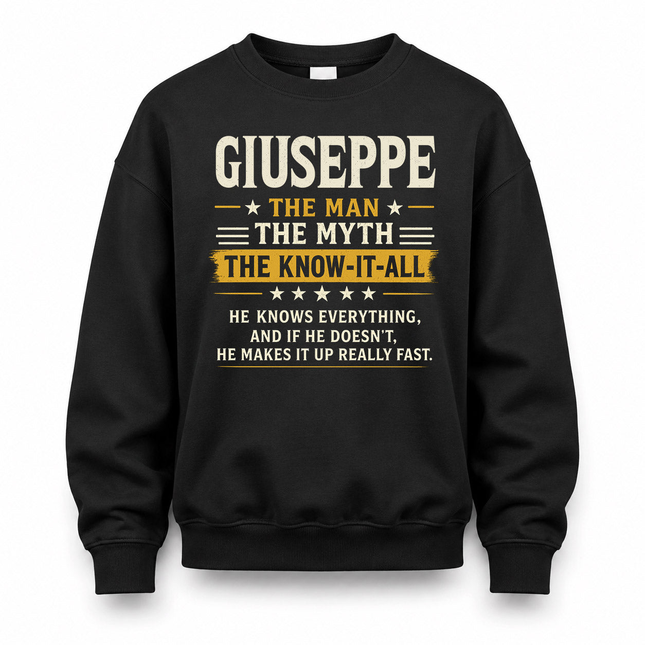 GIUSEPPE TM90-K04-125 - NAME Legendary Know-It-All Personalized Funny Shirt