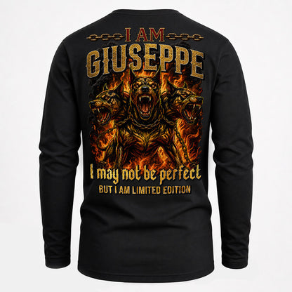 GIUSEPPE MP88-F2-168–Personalized Bold Quote Apparel “I Am NAME I May Not Be Perfect But I Am Limited Edition