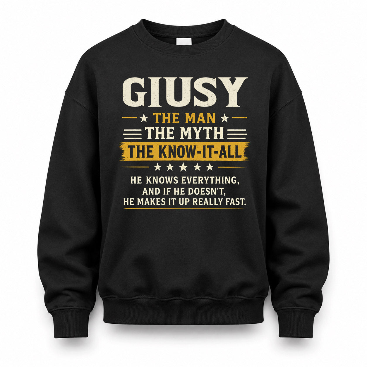 GIUSY TM90-K04-125 - NAME Legendary Know-It-All Personalized Funny Shirt