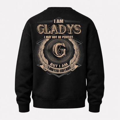 GLADYS PH55-T25-Personalized Name Quote Apparel “I Am NAME May Not Be Perfect But I Am Limited Edition”