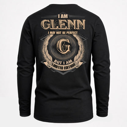 GLENN PH55-T25-Personalized Name Quote Apparel “I Am NAME May Not Be Perfect But I Am Limited Edition”