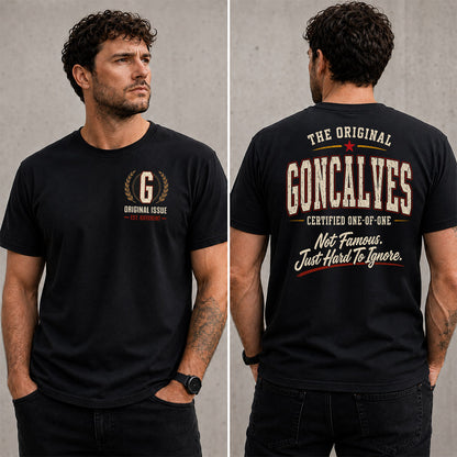 GONCALVES W68-F2-168 – Personalized Original Issue Apparel “The Original NAME Certified One-of-One"