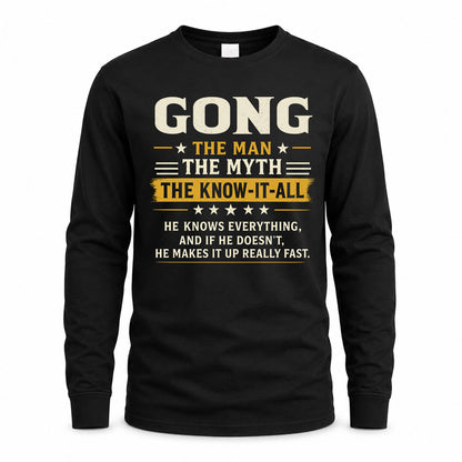 GONG TM90-K04-125 - NAME Legendary Know-It-All Personalized Funny Shirt