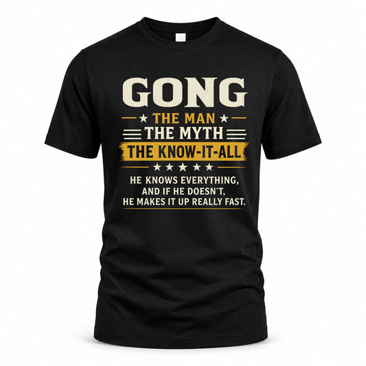 GONG TM90-K04-125 - NAME Legendary Know-It-All Personalized Funny Shirt