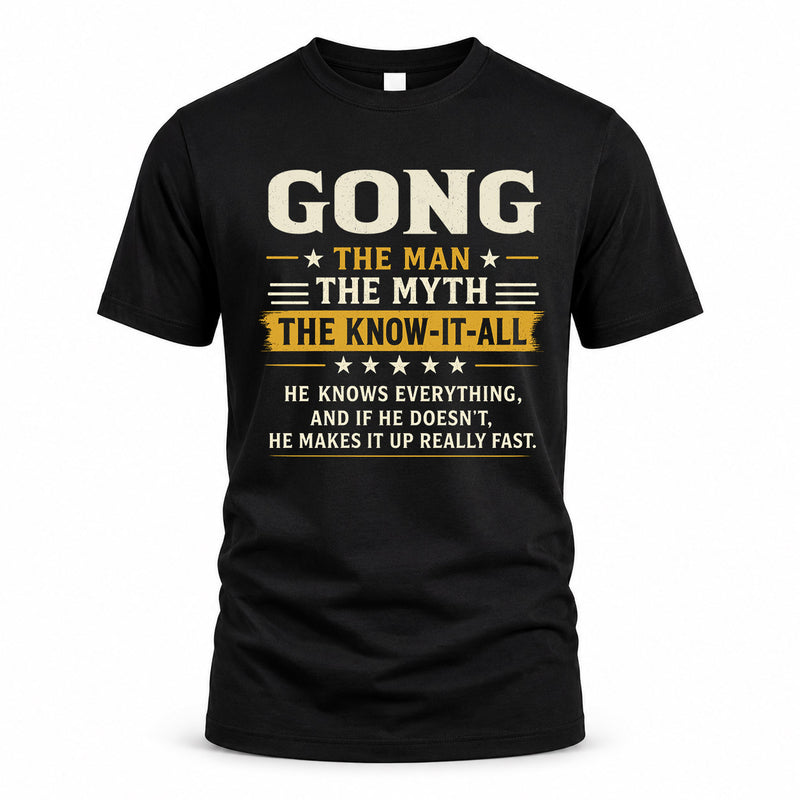 GONG TM90-K04-125 - NAME Legendary Know-It-All Personalized Funny Shirt