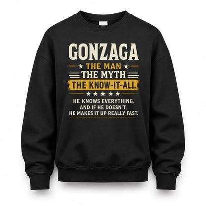 GONZAGA TM90-K04-125 - NAME Legendary Know-It-All Personalized Funny Shirt
