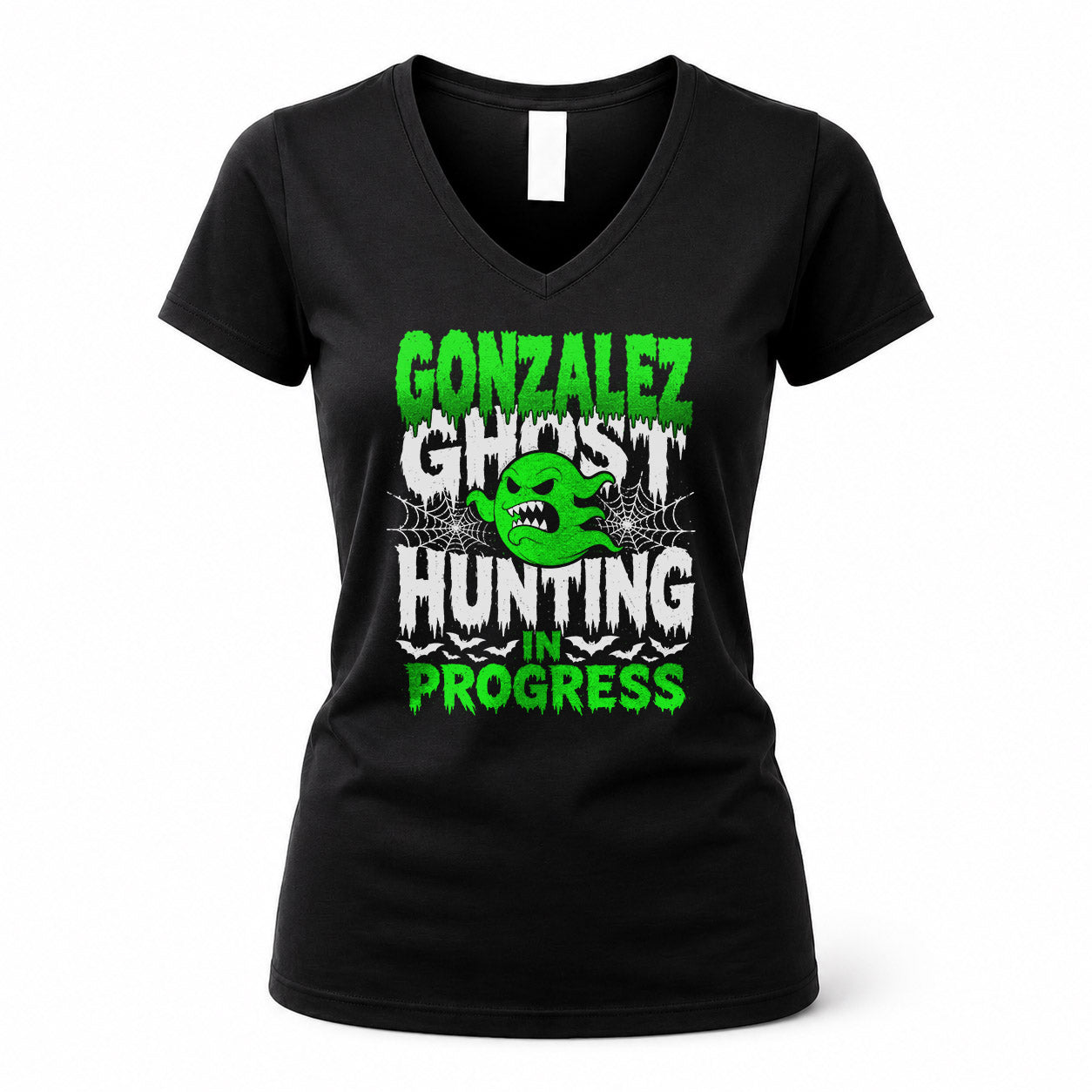 GONZALEZ HW22-K06-109 - NAME Ghost Hunting In Progress Personalized Halloween Shirt