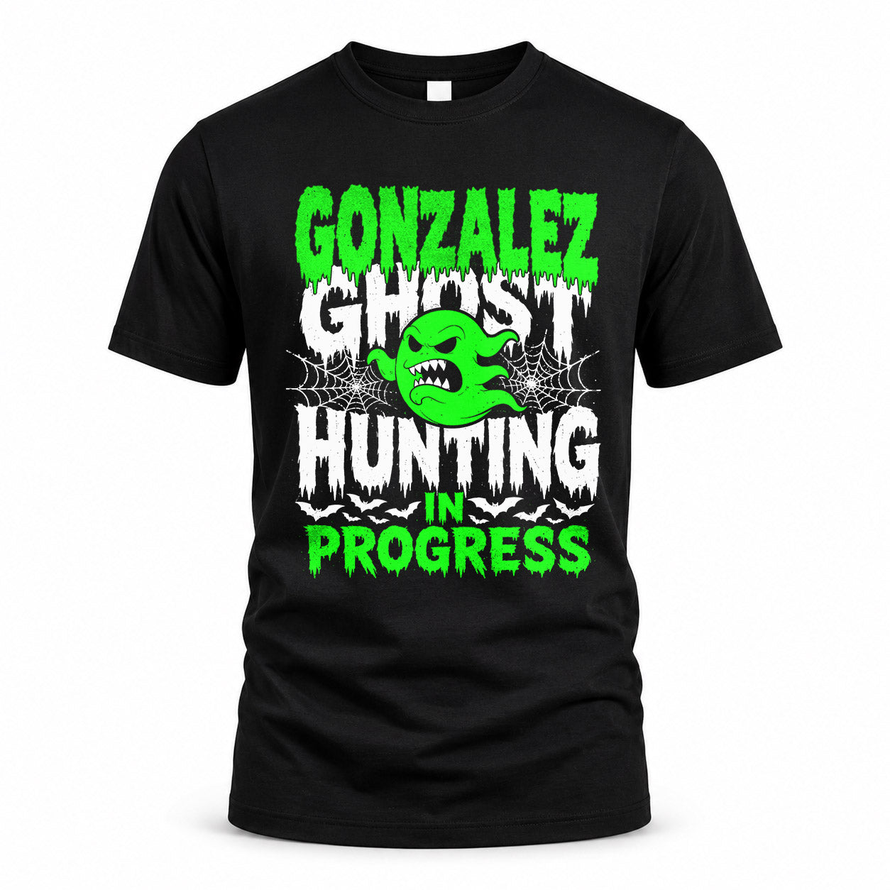 GONZALEZ HW22-K06-109 - NAME Ghost Hunting In Progress Personalized Halloween Shirt