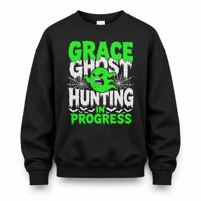 GRACE HW22-K06-109 - NAME Ghost Hunting In Progress Personalized Halloween Shirt