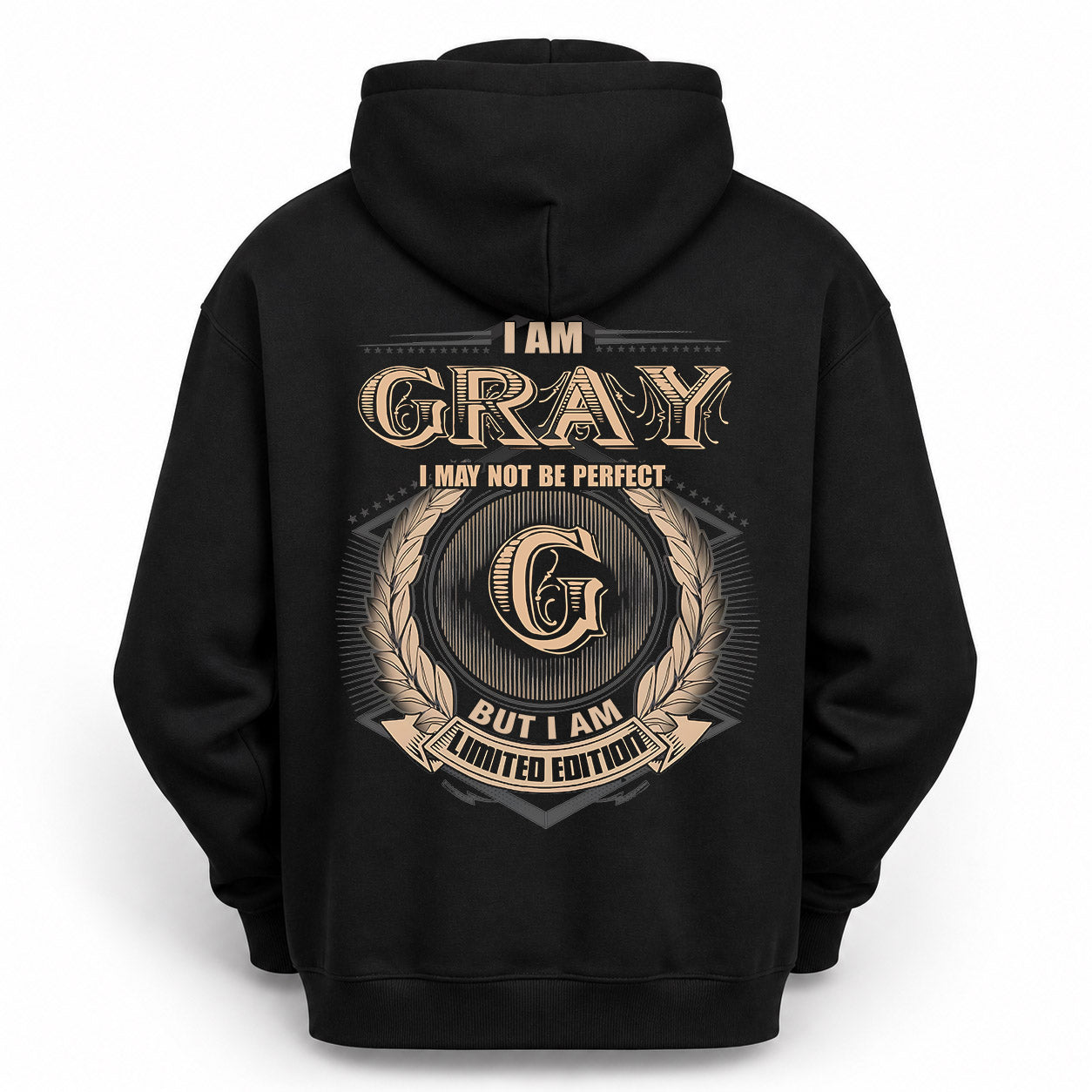 GRAY PH55-T25-Personalized Name Quote Apparel “I Am NAME May Not Be Perfect But I Am Limited Edition”