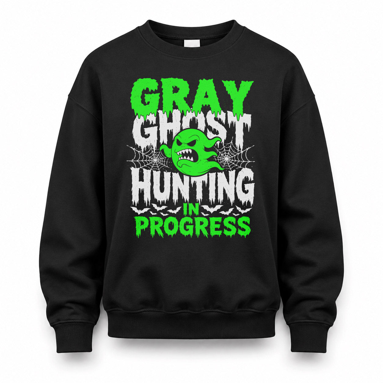 GRAY HW22-K06-109 - NAME Ghost Hunting In Progress Personalized Halloween Shirt